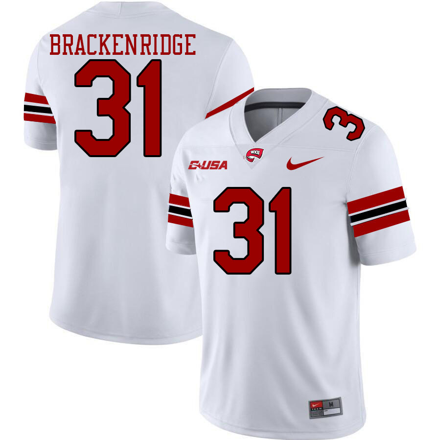 Western Kentucky Hilltoppers #31 Anthony Brackenridge College Football Jerseys Stitched Sale-White
